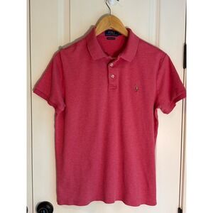 Polo Ralph Lauren Mens Short Sleeve Polo Shirt Pink Heathered Custom Slim Fit M